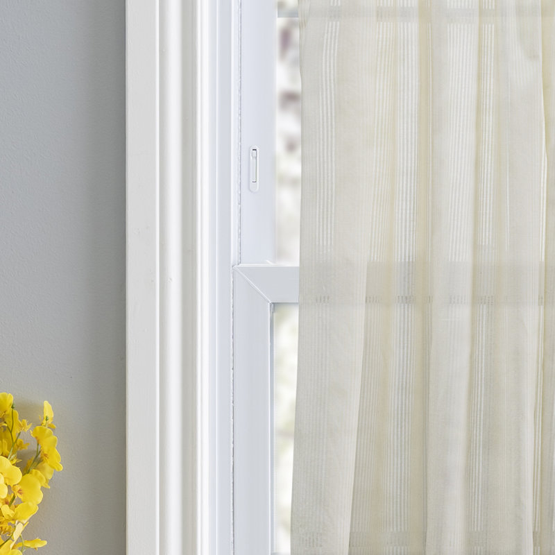 Tangina Cotton Blend Semi Sheer Curtain Pair, Natural, 40" W x 72" L