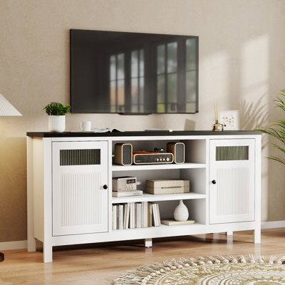 Meuble télé 63 po, meuble télé pour téléviseur de 70 po, grande console avec rangement