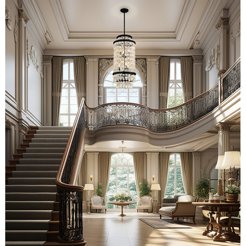 Shimmering Elegance 6 - Light Steel Chandelier