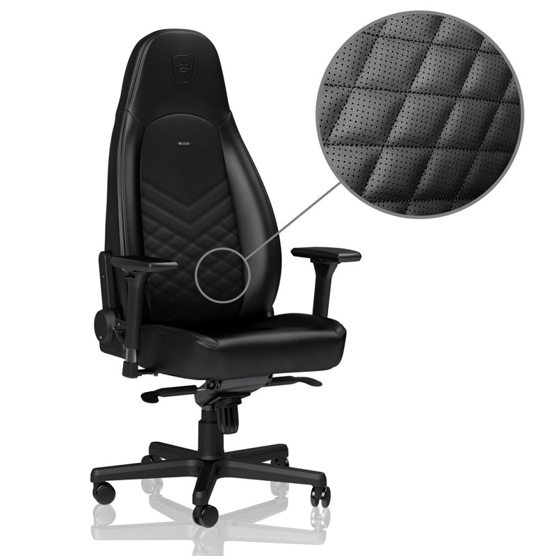 Noblechairs Adjustable Reclining Ergonomic Swiveling PC & Racing Game Chair in Black