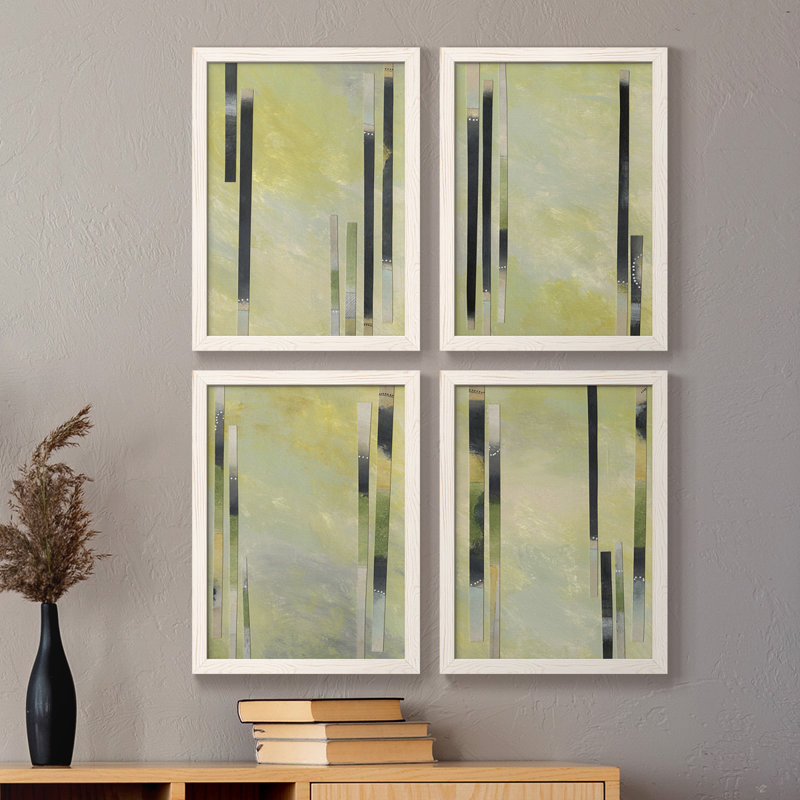 " Neutral Assemblage I " 4 - Pieces, 31.5" H x 47" W x 1.5" D, White