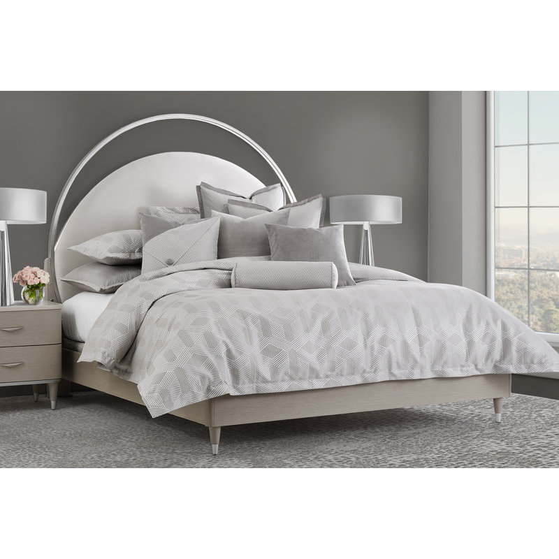 Nouveau Duvet Set - Dove, King Duvet Cover + 5 King Shams+4Throw Pillows