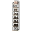 Vertical Shoe Rack, Shoe Shelves, Wood Shoe Organizer for Closet, Entryway, Shoe Tower for Small Spaces, Free Standing, Adjustable, with 2 Hooks-2009437561-1994503925