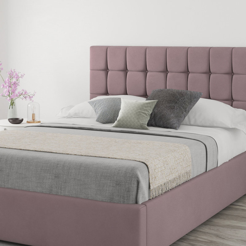 Wellington Upholstered Headboard, Single (3'), Velvet Blush