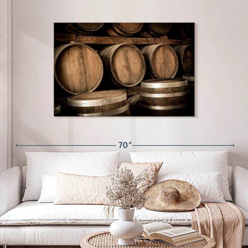 Yarlin Stacked Aged Wine Barrels, 30" H x 45" W