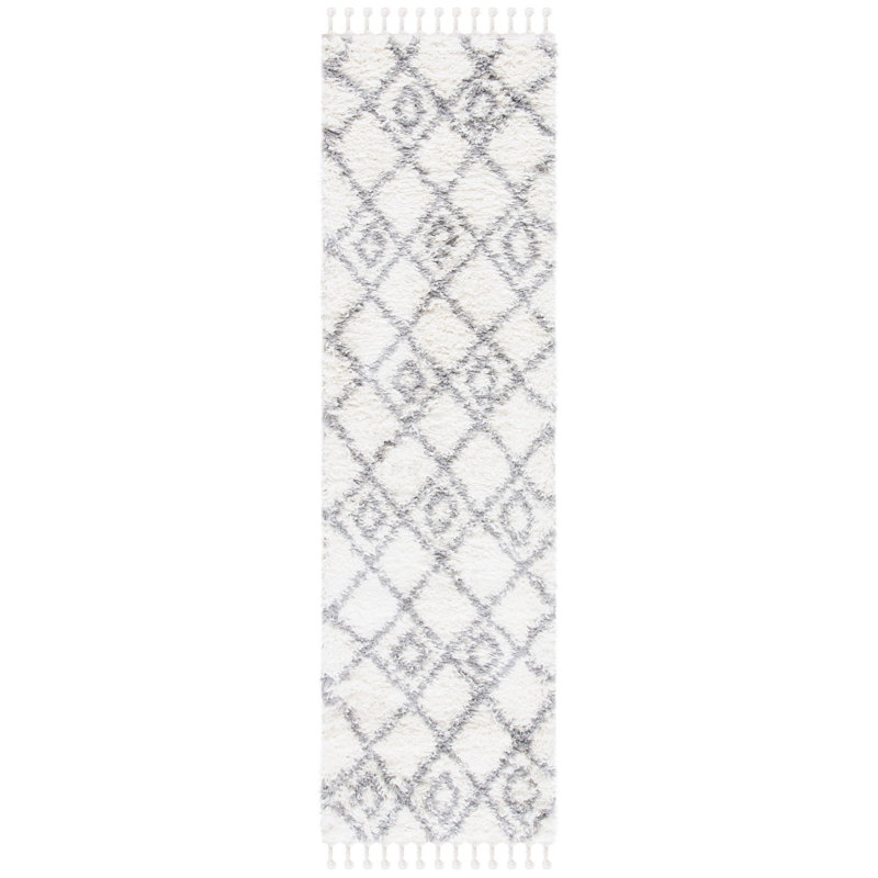 Renfro Moroccan Tassel Shag Performance Geometric Rug, Runner 2'2" x 8'