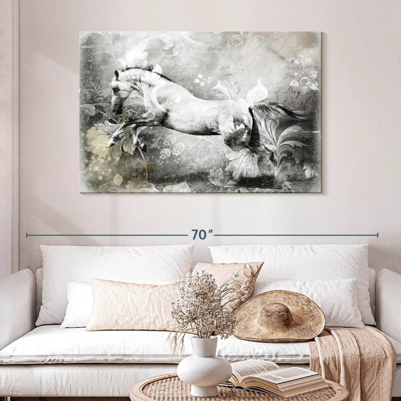 Brampt White Horse, 32" H x 48" W