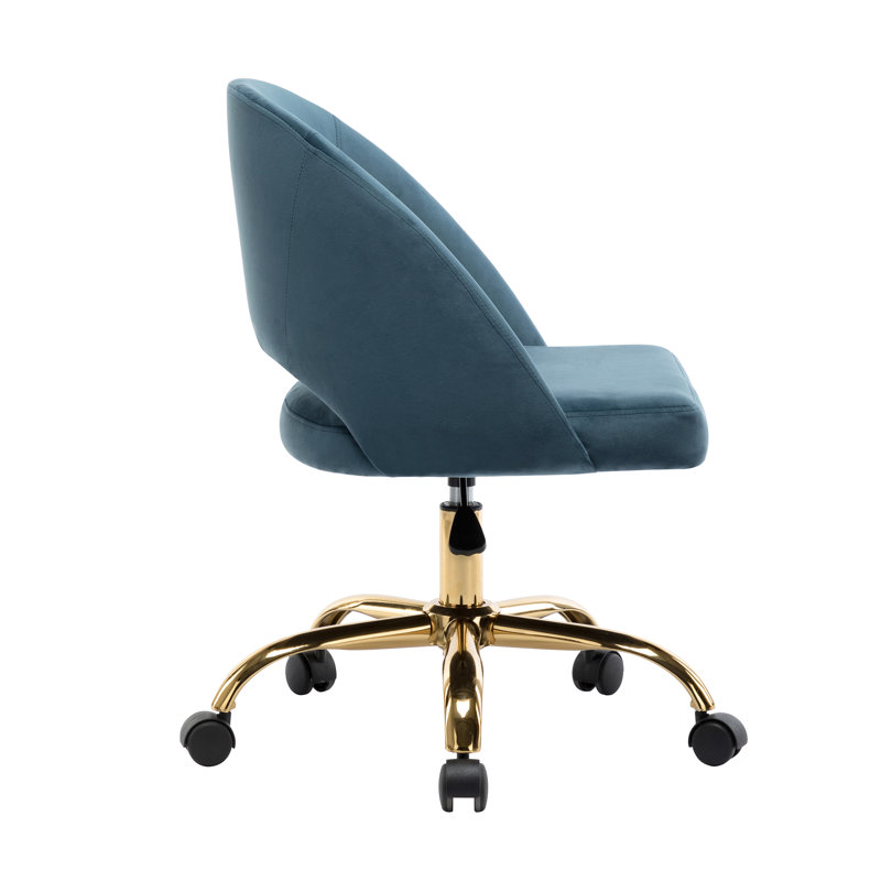 Shauna Velvet Office Chair, Blue