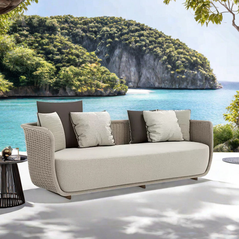 82.68'' Wide Rectangle Patio Sofa with Cushions