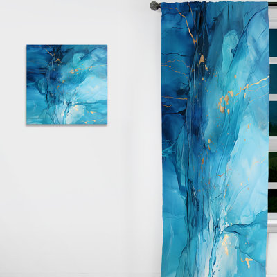 Syed - Drip Painting Curtain - Blackout Abstract Curtain - 1 Panels