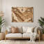 «Southwestern Cowboy Old West Map 74», art mural en métal beige