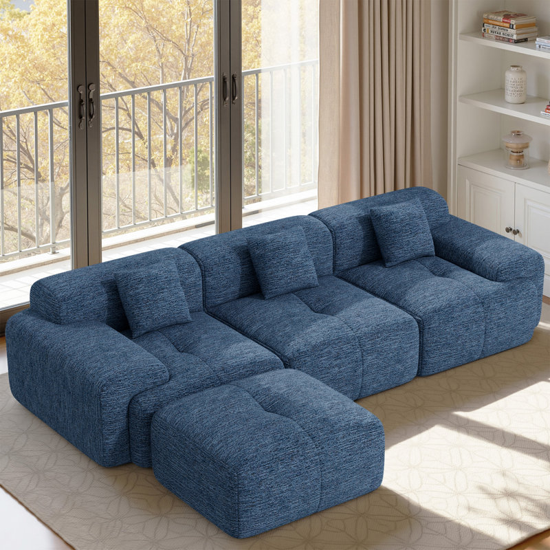 3 Seater Corner Sofa , Dark Blue