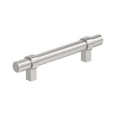 Central 3-3/4 inch (96mm) Center-to-Center Polished Chrome Cabinet Pull - 25 Pack