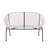 Outdoor Patio Loveseat, White PE Wicker-314398279