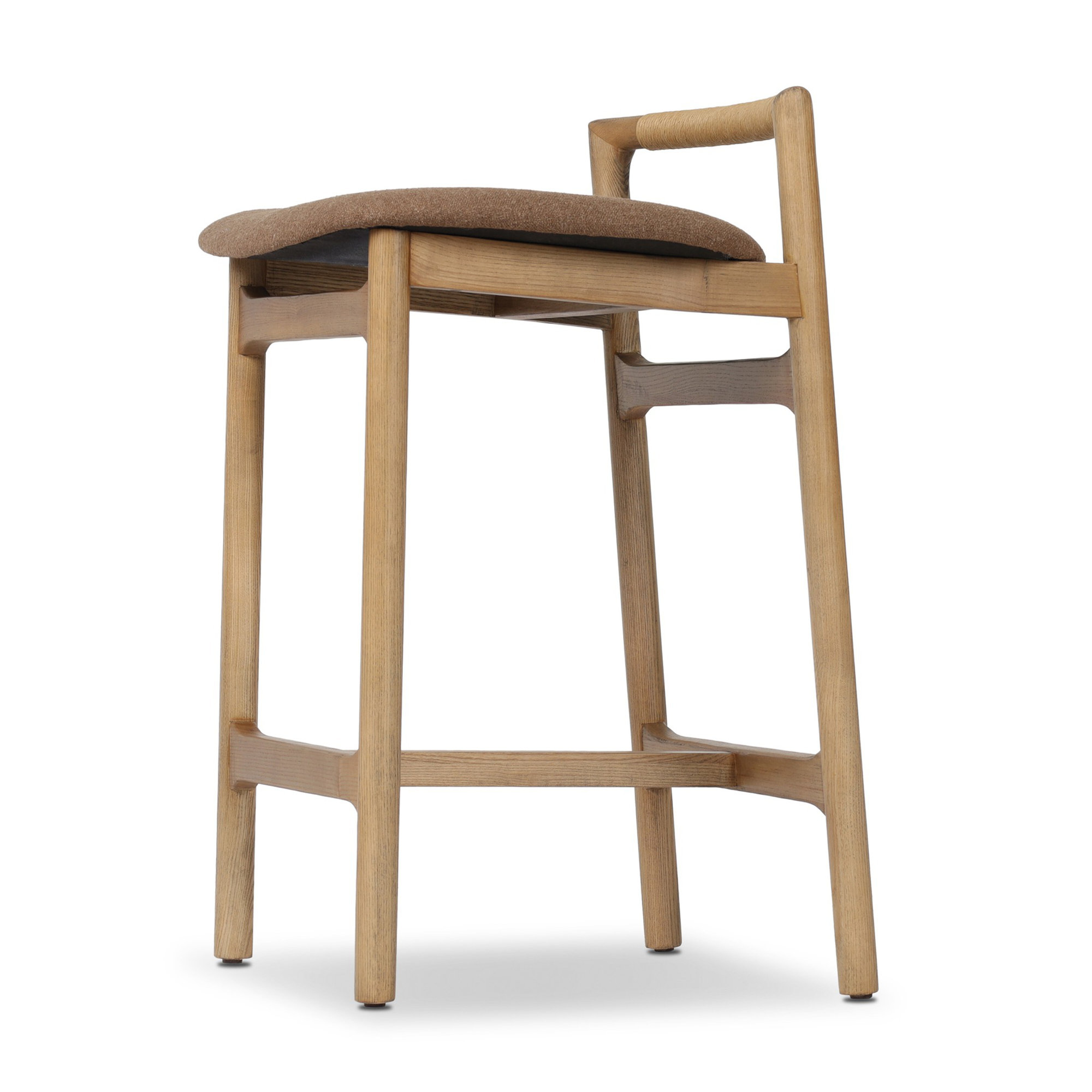 Solene Leather Stool, Antwerp Cafe/Line Blend, Sienna Brown, Counter Stool (26" Seat Height)