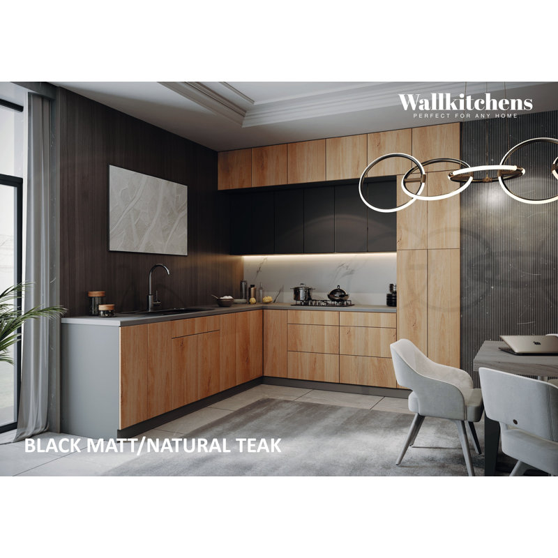 Cuisine complète FK-CULINAIREHEAVEN L 108 x H 108, Teck naturel / noir