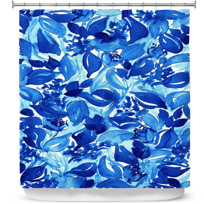Rideau de douche simple déchaîné de fleurs