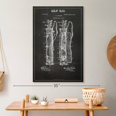 «Sports Blueprints Golf Bag BW» sur toile