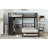 Full Over Twin Xl  (Full Xl Over Twin Xl)  Bunk Bed With Built-In Wardrobe, Metal Bunk Bed With Twin Trundle, Foldable Desk, Ladders, Noise-Reduced Design