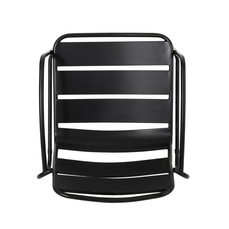 Détendez-vous dans le style avec une chaise en fer noir mat pour la cour et le patio, 24,68 po Hauteur, fer de 13,38 lb, profondeur parfaite de 23,95 po,