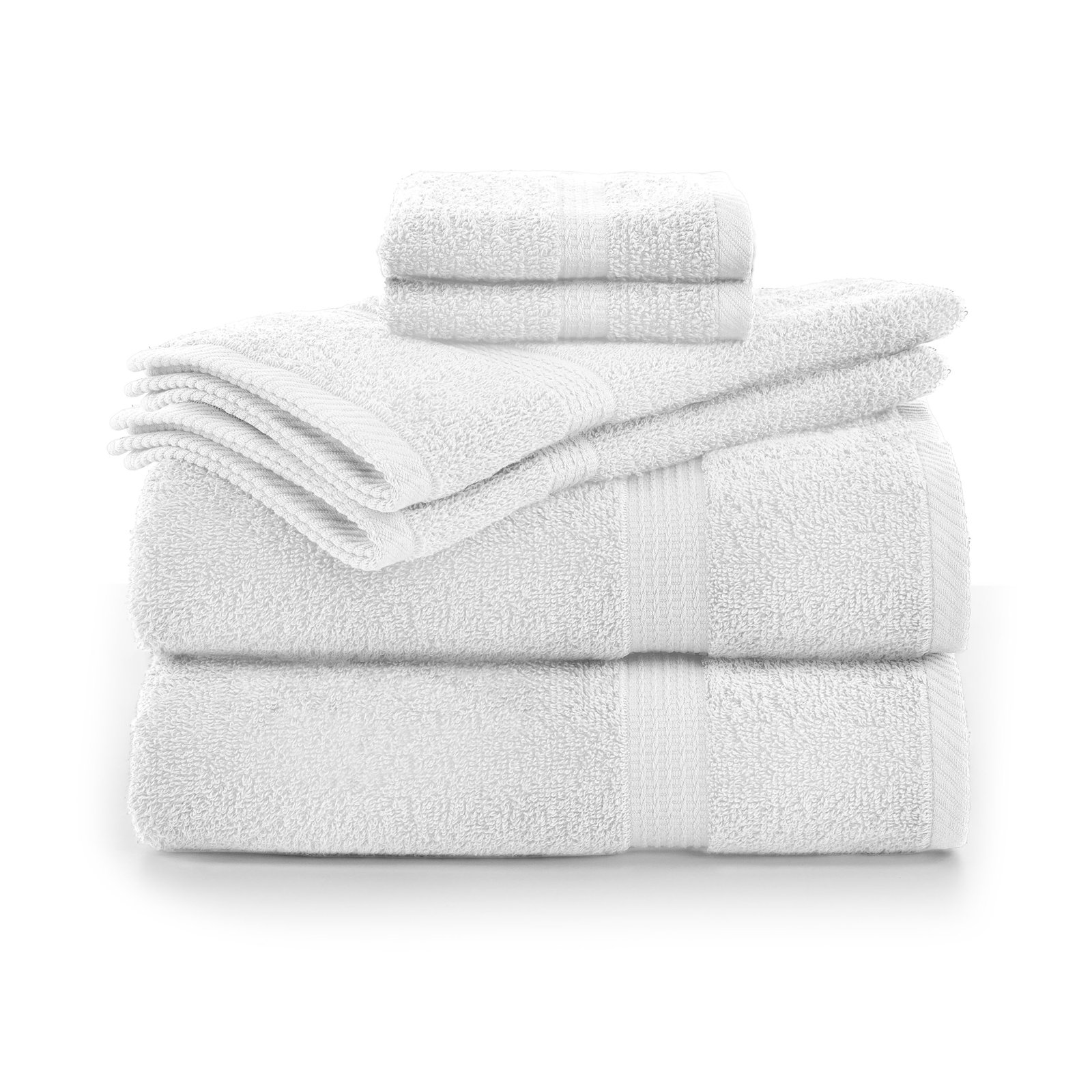 Essentials 6-Piece Bath Towel Set, Optical White