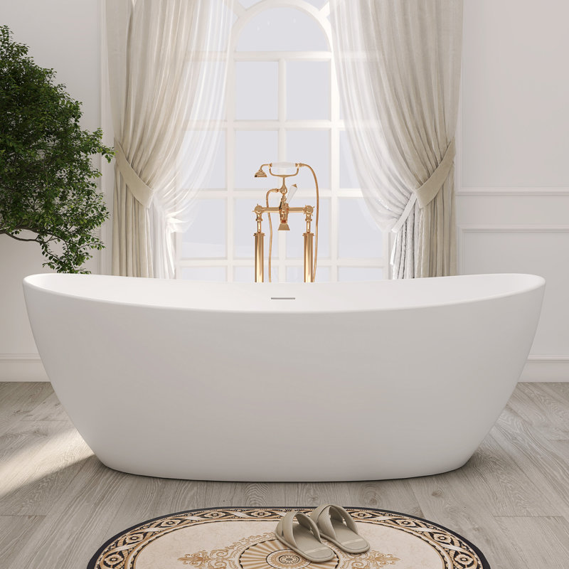 Baignoire de trempage profonde autoportante à surface solide 73 po. X 33 po.