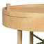 Table basse ronde moderne avec plateau rotatif en bois avec rangement et pieds en métal-404358673