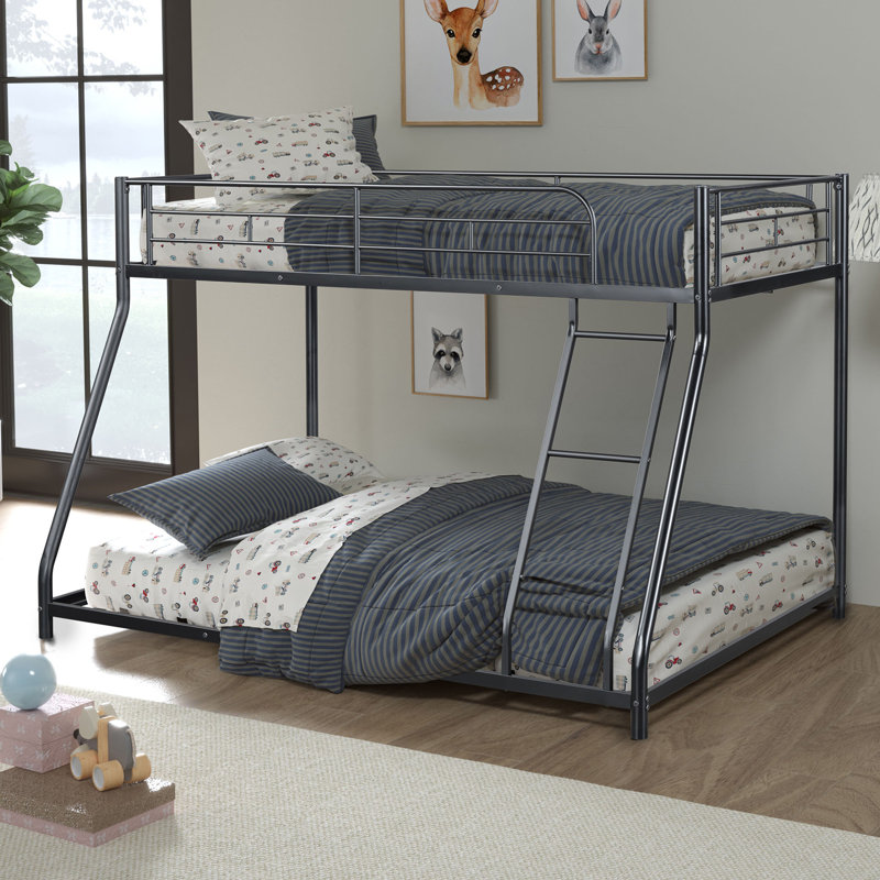 Cahffe Twin Over Full Bunk Bed, Noir