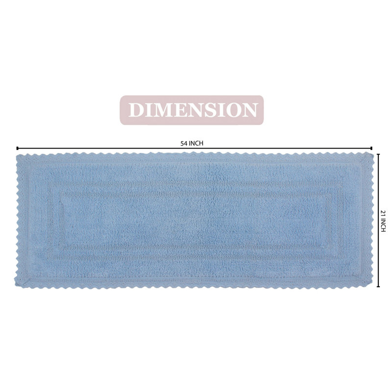 Tapis de bain réversible 100% coton Opulent Bathmat, l 21 po x L 54 po, bleu