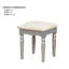 Meuble-lavabo de style transitionnel avec tabouret, tiroirs de rangement et miroir à 3 côtés pour un décor de chambre à coucher élégant