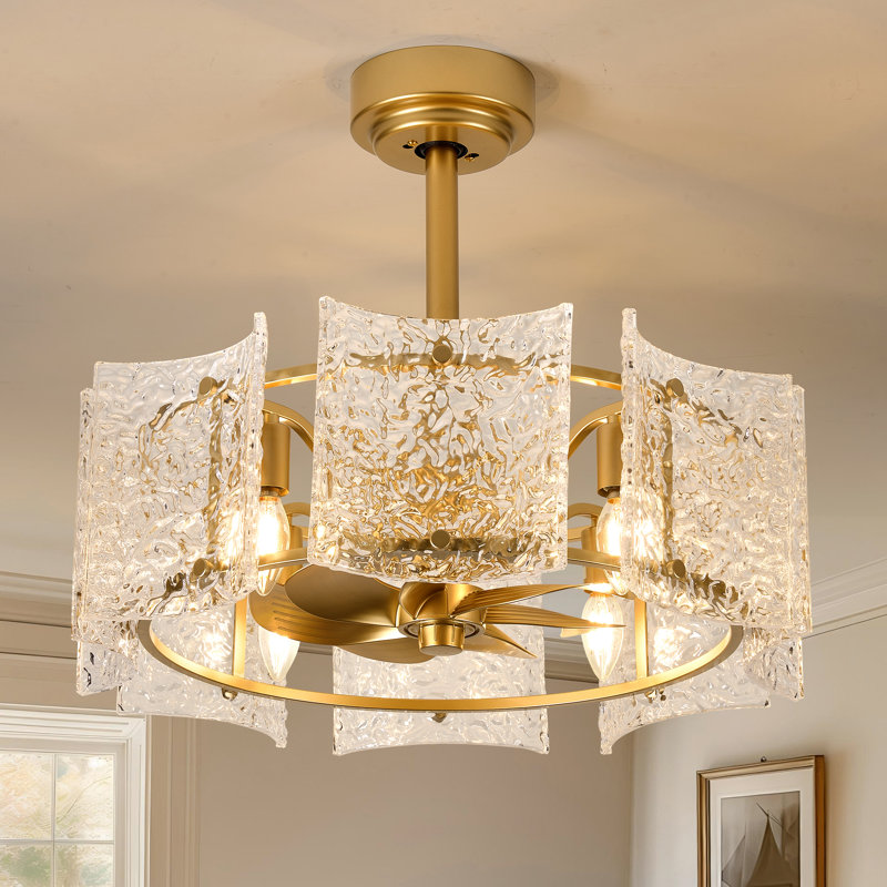 Ventilateur de plafond moderne 21 po avec ensemble d'éclairage et télécommande