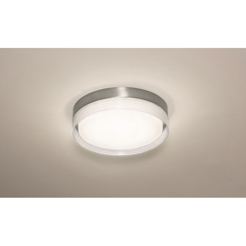 Scarito Acrylic LED Flush Mount, Nickel, 16"