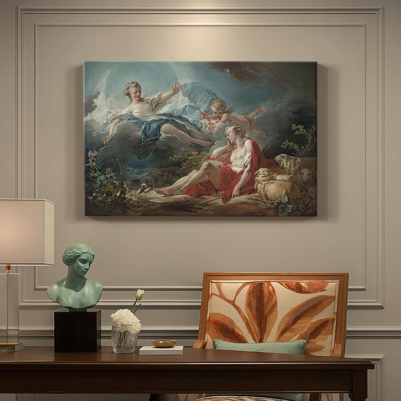 Jean "Diana and Endymion" - Art mural sur toile tendue de qualité musée, 18 x 27