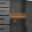Armoire de rangement robuste en métal avec roulettes pour outils de rangement de garage, de bureau et de maison, noir / gris