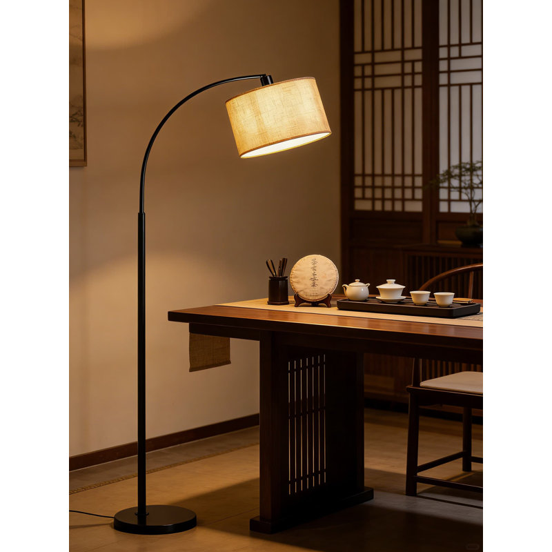 Lampe sur pied arquée moderne avec télécommande, ampoule DEL à intensité variable avec 5 températures de couleur, abat-jour réglable, conception robuste pour le salon, la chambre à coucher et l'éclairage de bureau