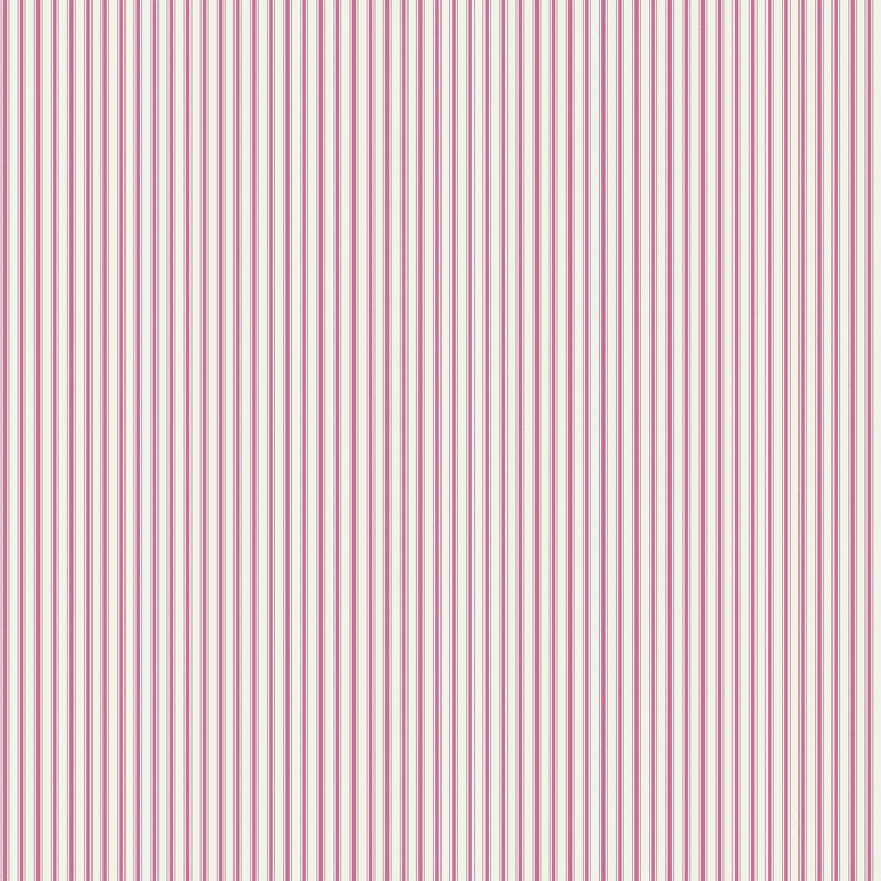Miniatures 3 Collection Ticking Stripe Wallpaper Roll, Red