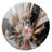 Rose Gold Linear Floral Elegance II - Floral Round Wall Art on Metal-650500134