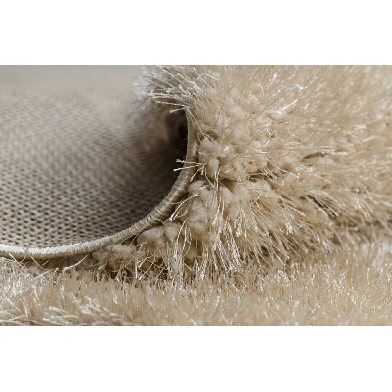 Taryn Solid Colour Area Rug, Cream, Round 150cm