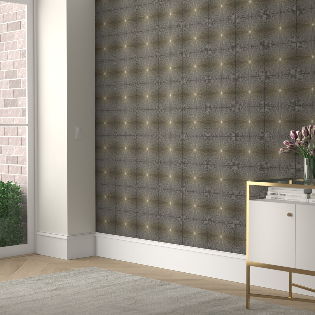 Snider Starburst Square 33' L x 20.5" W Metallic Wallpaper Roll Mercer41 