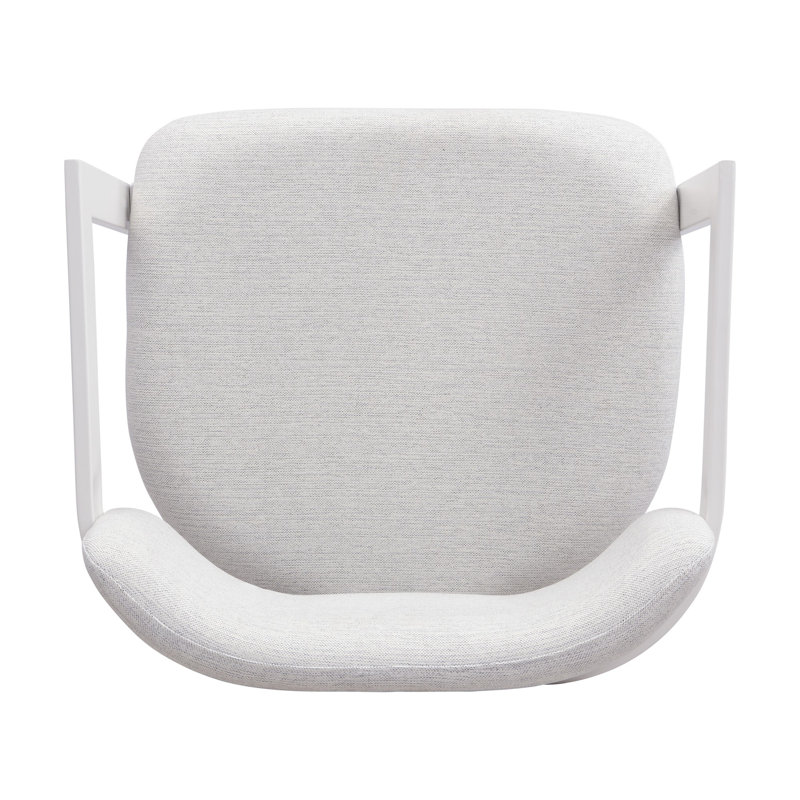 Chaise de salle à manger rétro, Blanc, Blanc