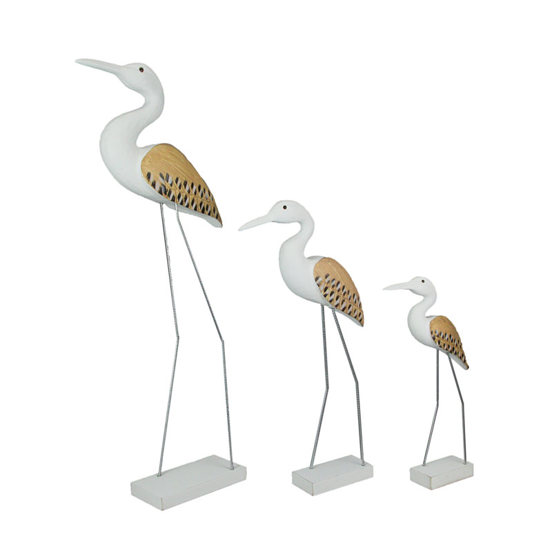 Ensemble de 3 statues d'oiseaux