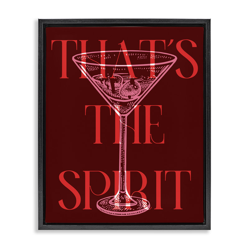 «It's The Spirit Martini» par Daphne Polselli, Cadre flottant noir de jais, H 21 po x l 17 po