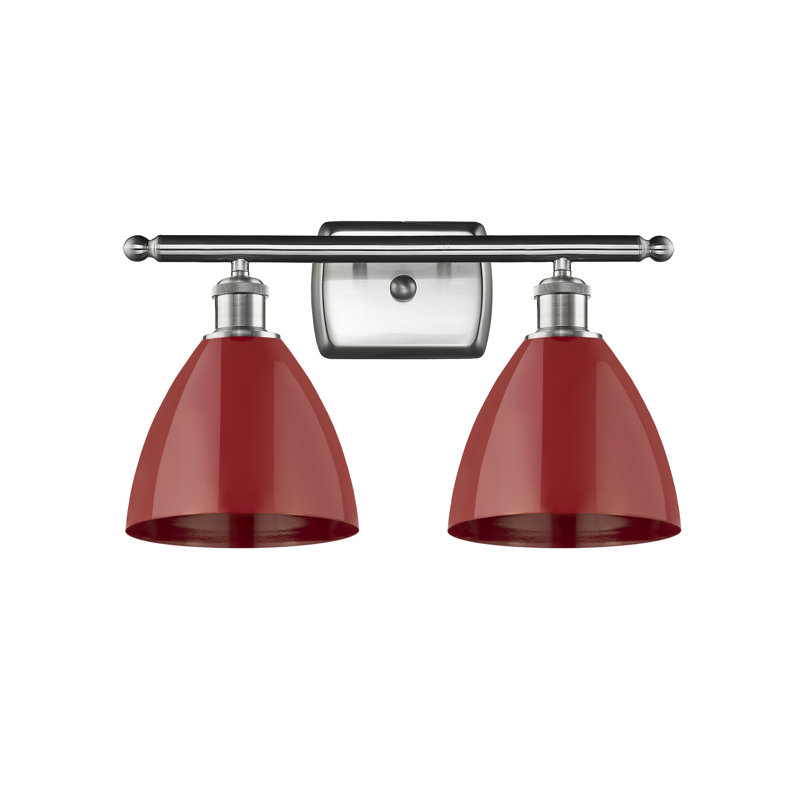 Amylee 2 - Light Dimmable Vanity Light, Red, Brushed Satin Nickel