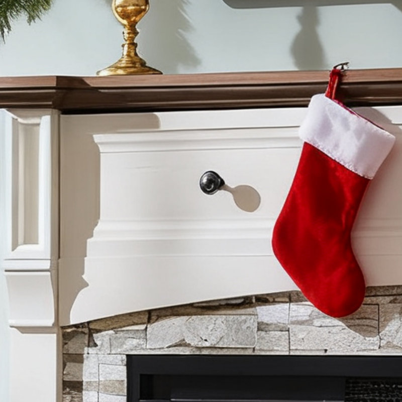 52" Farmhouse Electric Fireplace With Open Cubby & Mantel, White