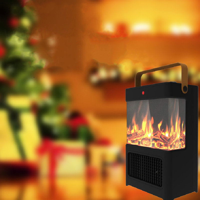 Portable 1500W Electric Fireplace Heater, 3D Led Flame, Double , For Indoor, Home, Office, Christmas Decoration Home