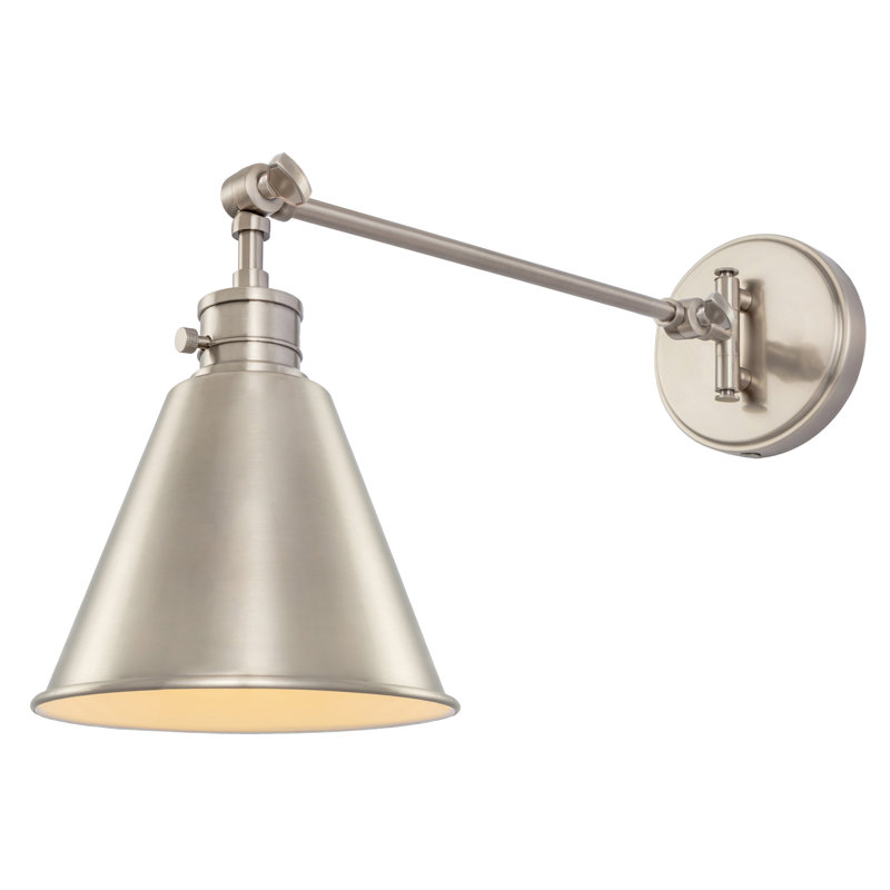Aleithia Swing Arm Sconce, Brushed Nickel, Silver