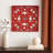 Square Wooden Floral Wall Plaque, Red
