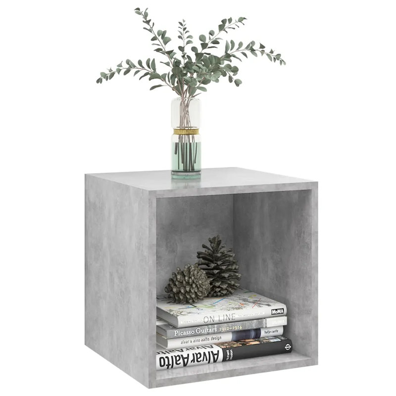 Dorli 2 Piece Square Cube Shelf, Concrete Grey