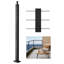 Cable Railing Post, 2x2 Inch Level Deck Stair Posts, 1-Pack Stainless Steel Cable Handrail Post, Pre-Drilled Pickets with Mounting Bracket Stair Railing Kit-631319890-631319893