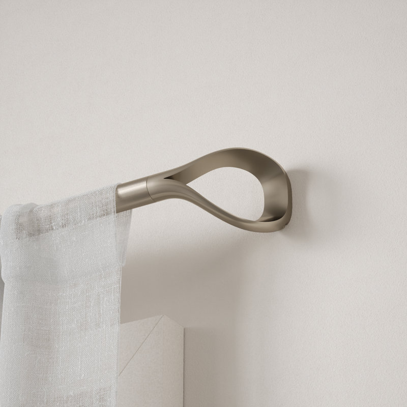 Eco-Friendly Nickel Adjustable Loop Curtain Rod 42-120 Inches